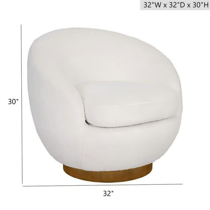 Shearling - Swivel Chair With Base Construction - Cream