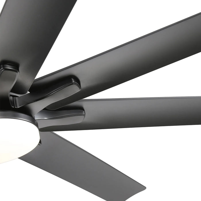 66" Ceiling Fan With Dimmable LED Light, 8 Blades, Smart Remote Control, Reversible DC Motor, For Home Office - Matte Black