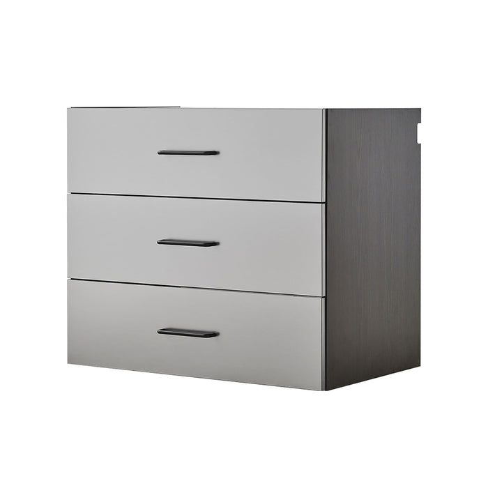 Astro Series - Wall Mounted Base, Drawer Storage Cabinet With Soft Closing Features - Metallic Gray