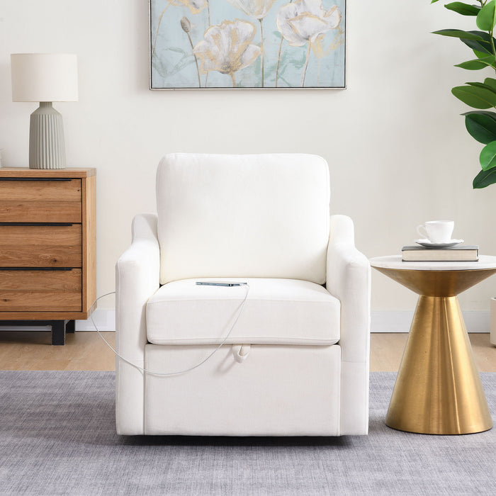Swivel Arm Chair With Soft, Comfy Accent Chair For Living Room