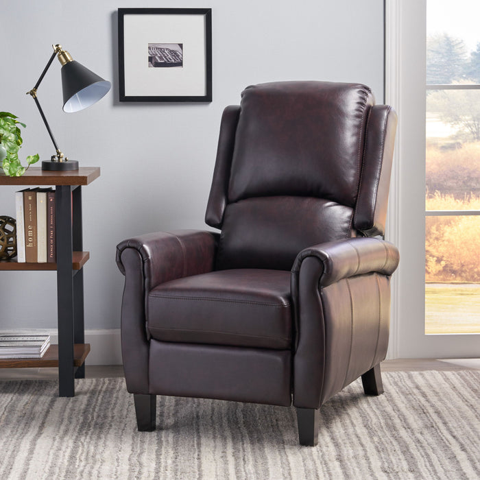 Memphis - Standard Recliner Club Chair - Burgundy