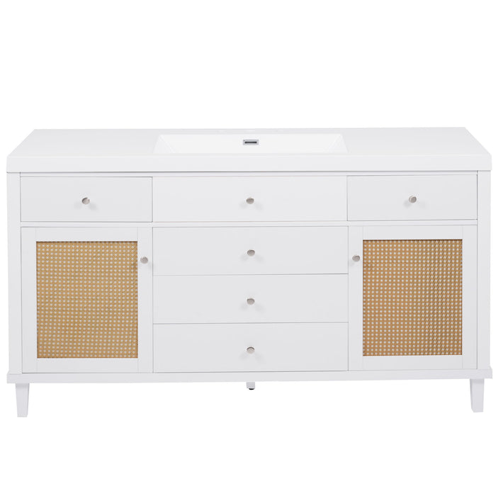 Bathroom Vanity With Sink, 5 Legs, Soft Close Drawers