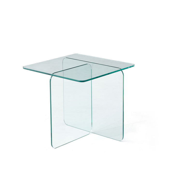 Modern Transparent Tempered Glass Sidetable