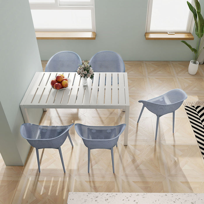 4 Pack Lounge Chair Set With Long Table