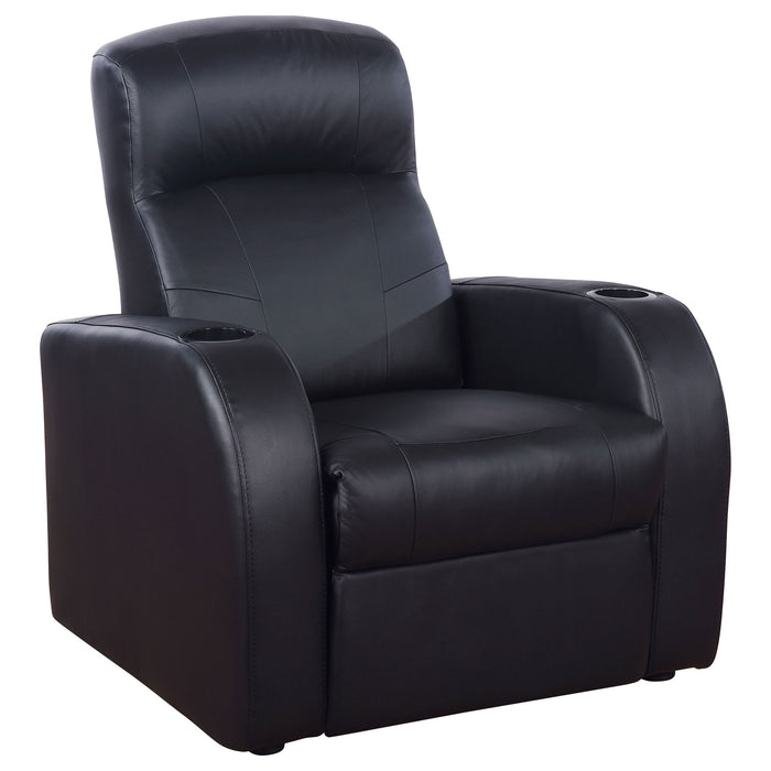 Greenfield - 3 Seater Home Theater With 2 Wedge Consoles - Black
