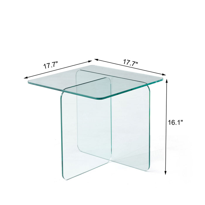 Modern Transparent Tempered Glass Sidetable