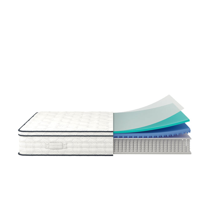 12'' Queen Hybrid Mattress With Pocket Springs And Memory Foam, Medium Firm Support - White