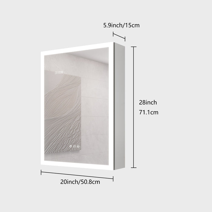 Bathroom Medicine Cabinet With Lights, LED Medicine Cabinet With Mirror, Lighted Medicine Cabinet With Defogger