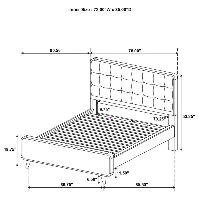 Carson Carrington - Platform Bed With Tufted Upholstery