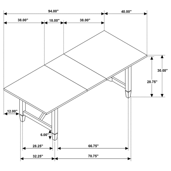 Jamie - Rectangular Dining Table With Extension Leaf - Light Brown