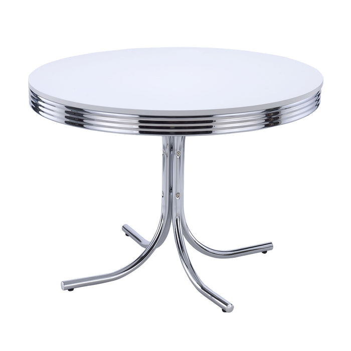 Parlisse - 5 Piece Round Dining Sets And Chairs - White