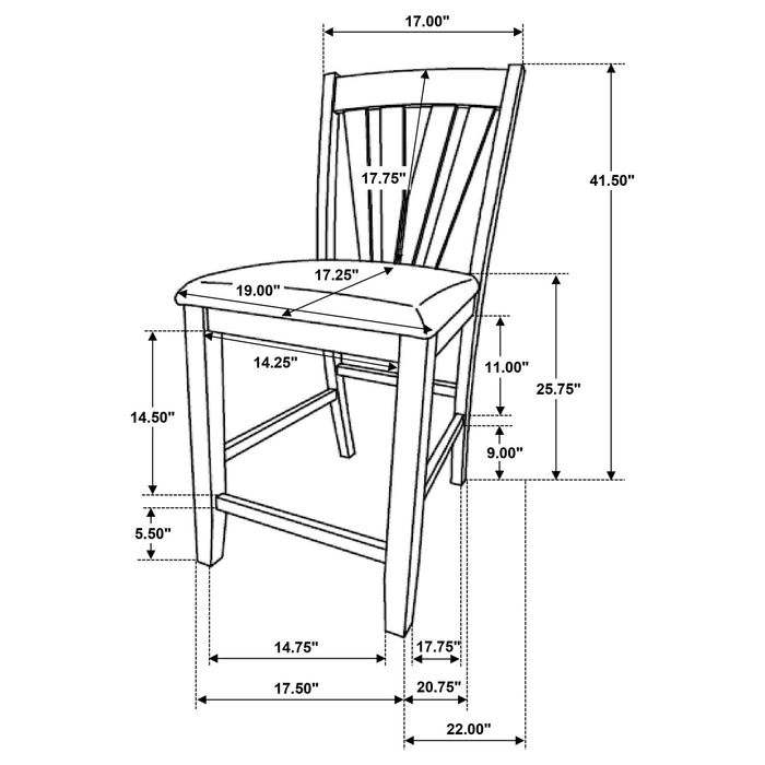 Maxine - Upholstered Counter Height Dining Side Chair (Set of 2) - Brown