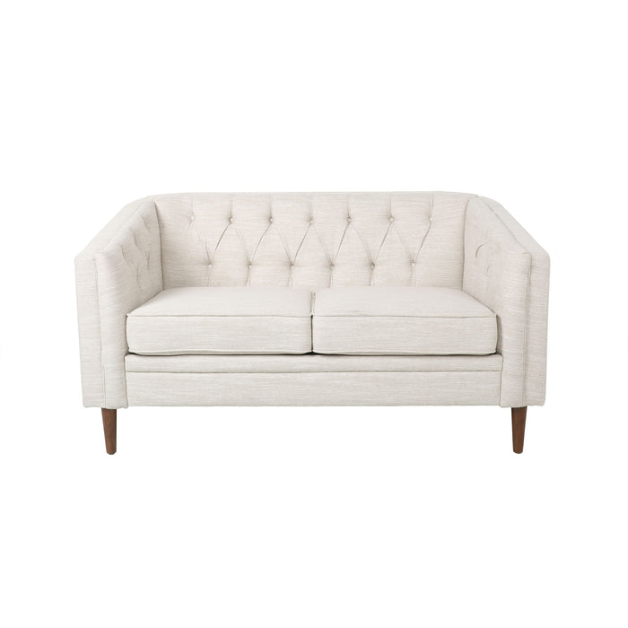 Sophisticated Loveseat With Diamond Stitched Detailing