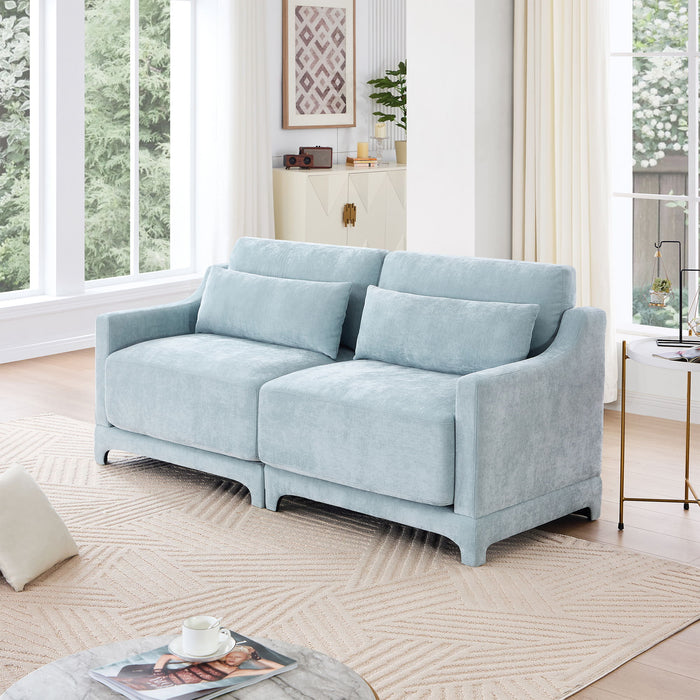 Elegant Sofa With Ergonomic Design And Lumbar Pillows