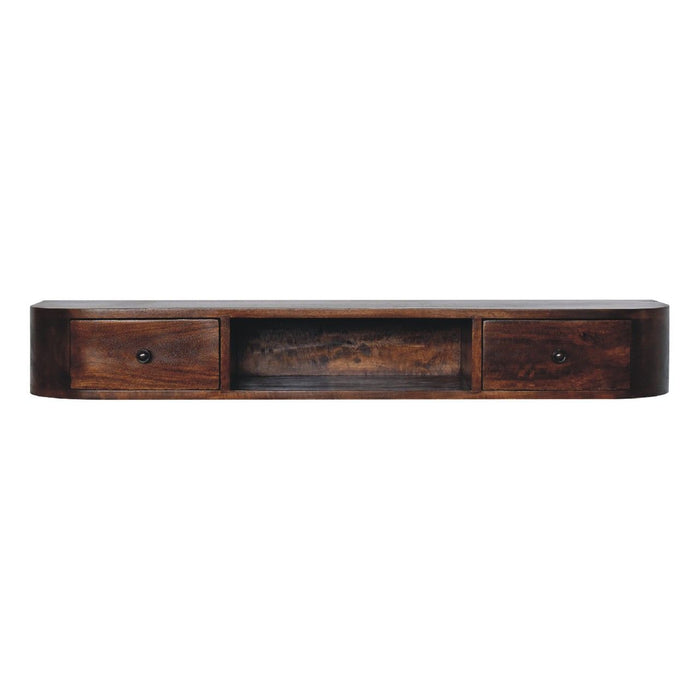Lunar - 2 Drawer Floating Console - Chestnut