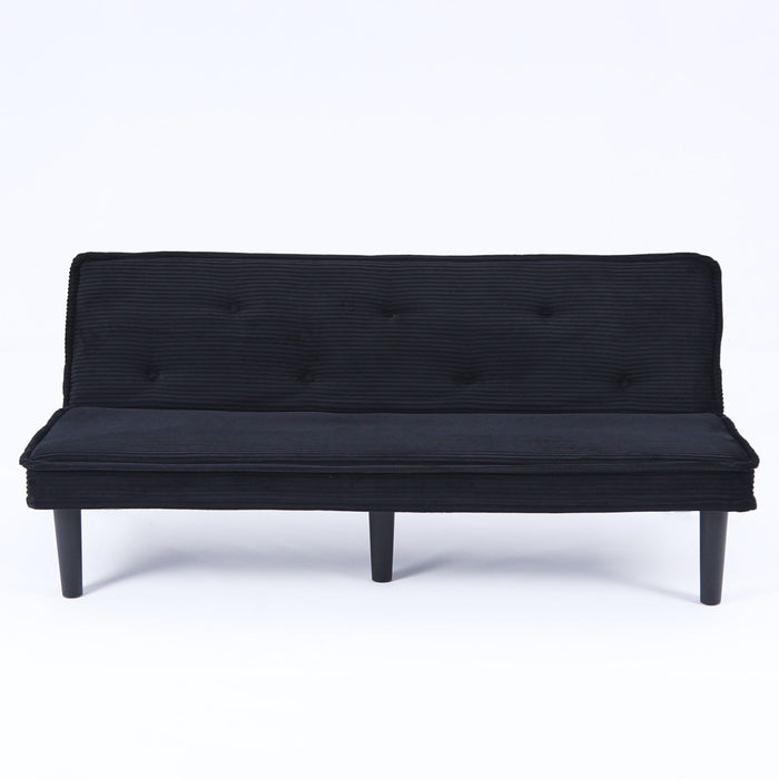 Versatile Corduroy Sofa Bed With Solid Wood Frame