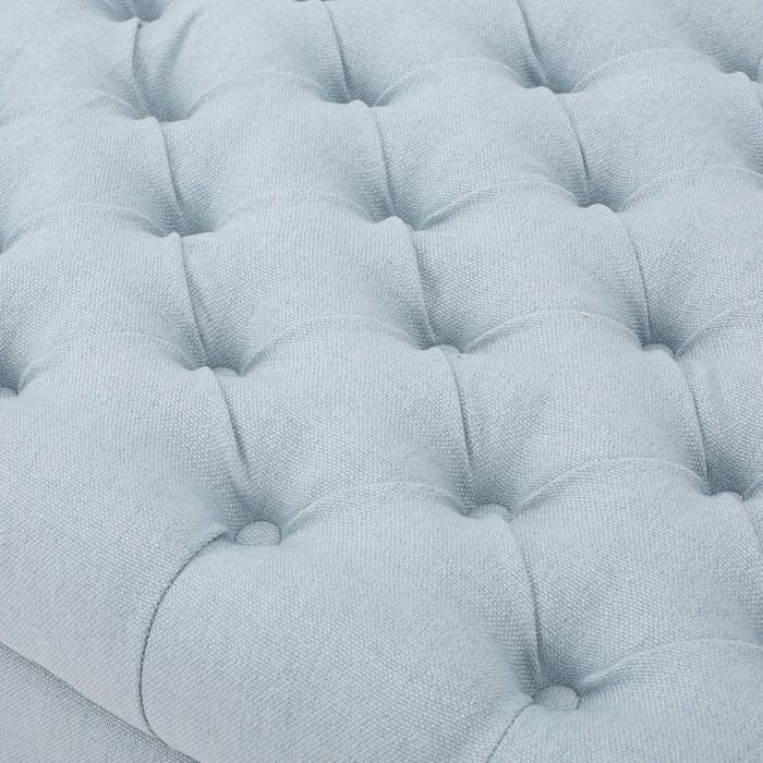 Hayes - Contemporary Armed Storage Bench With Rolled Arms And Button Tufting