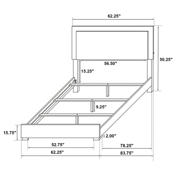 Jeremiah - LED Panel Bed With Touch Controlled Lighting