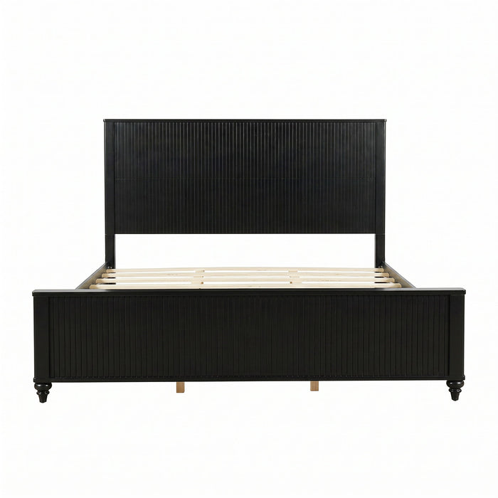 Fluted Platform Bed Frame, No Box Spring Needed