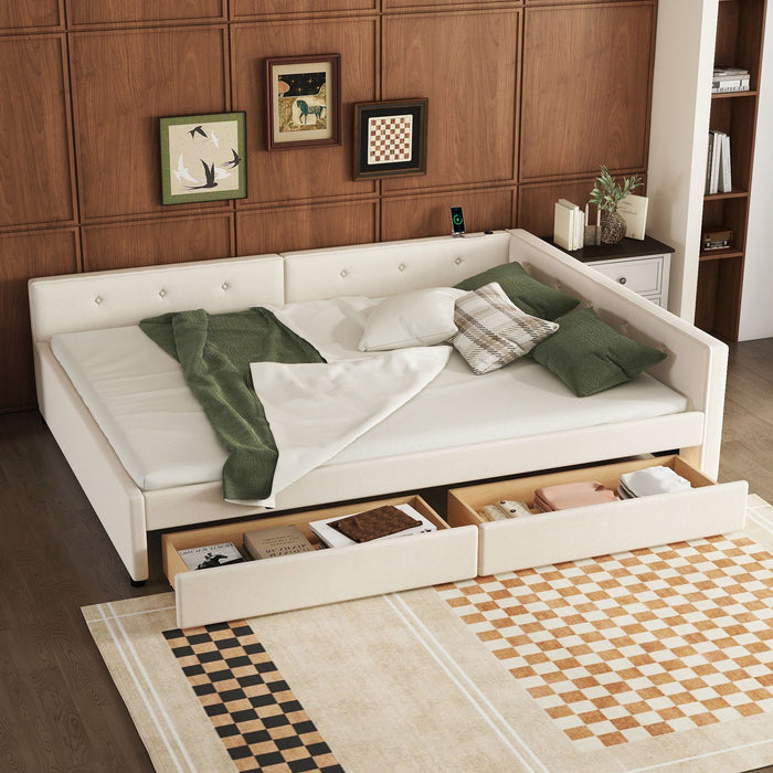 Platform Bed With USB Ports