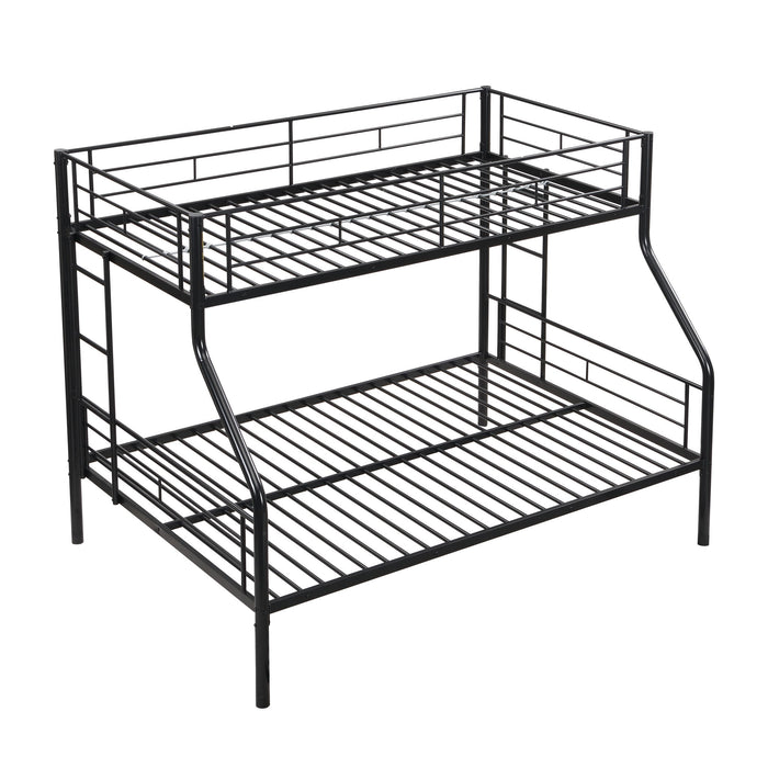Twin Over Full Bunk Bed With Large Under-Bed Storage - Black