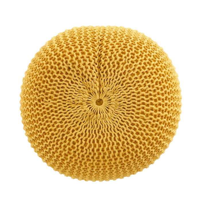 Bordeaux - Knitted Round Pouf, Versatile Ottoman And Floor Cushion