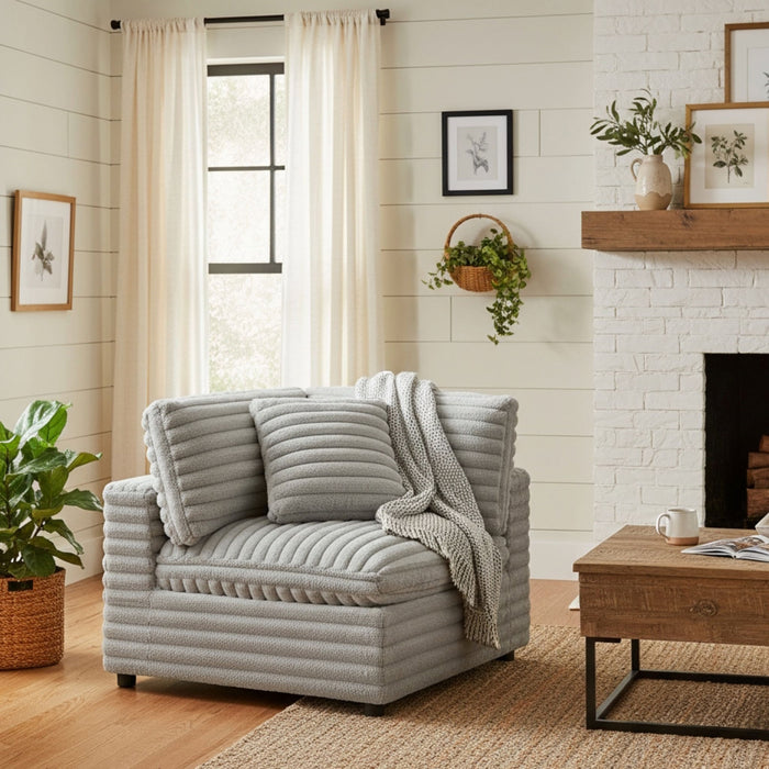 Jenny - Corner Accent Chair - Gray