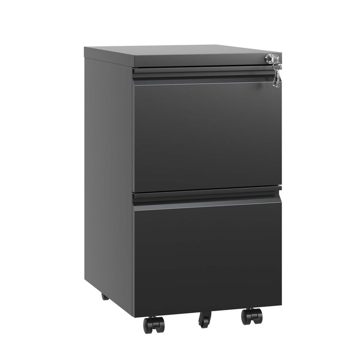 Metal Drawer Mobile File Cabinet With Lock For Home Office Organizer