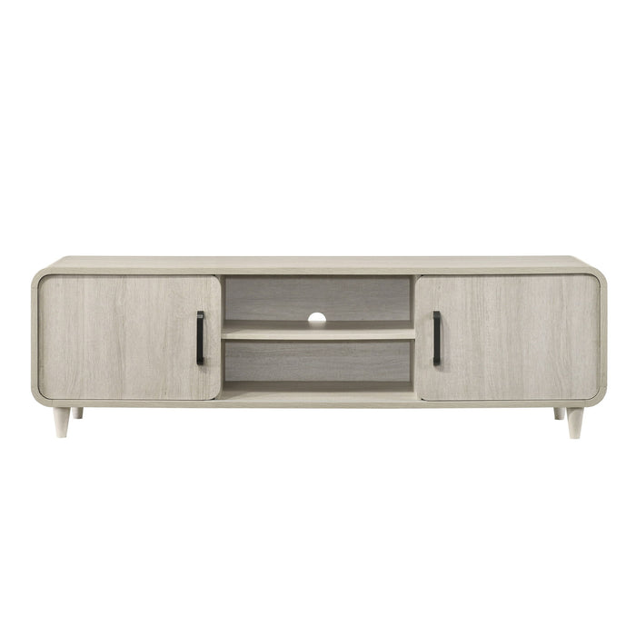 TV Stand With Sliding Doors And Handles, Living Room Furniture - Antique White