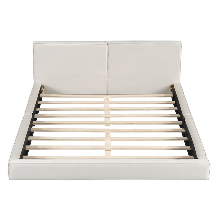 Upholstered Platform Bed, Grounded Bed With Solid Frame