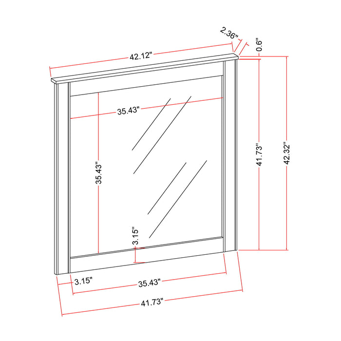 Lorenzo - Large Scale Mirror With Sleek Frame And Glittered Detailing - Silver