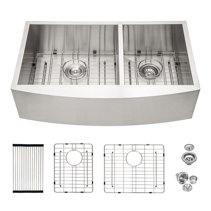 Farmhouse Sink With Double Bowl, 60 / 40