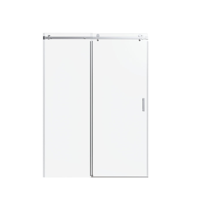 Frameless Single Sliding Shower Doors With Reversible Installation, 5 / 16" Tempered Glass - Chrome