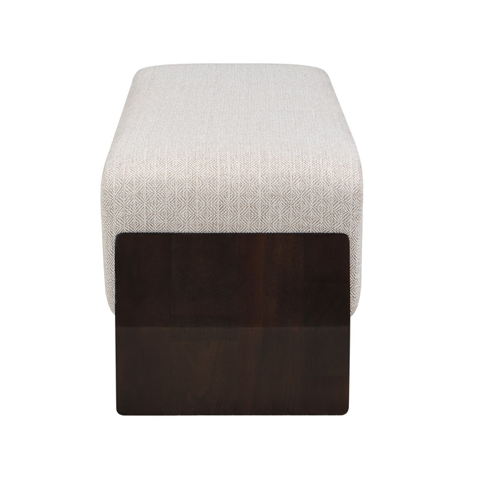 Bench With Thick Soft Cushions For 3 People - Brown / Beige