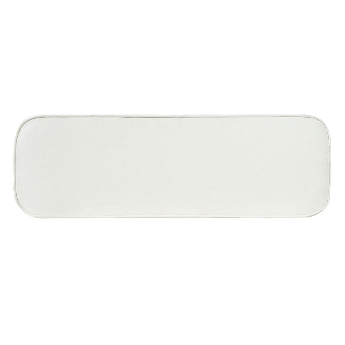 Upholstered Ottoman Bench With Thick Padded Design - Beige