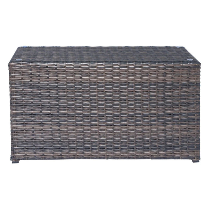 Outdoor Wicker Sectional With Weather Resistant Cushions And Table