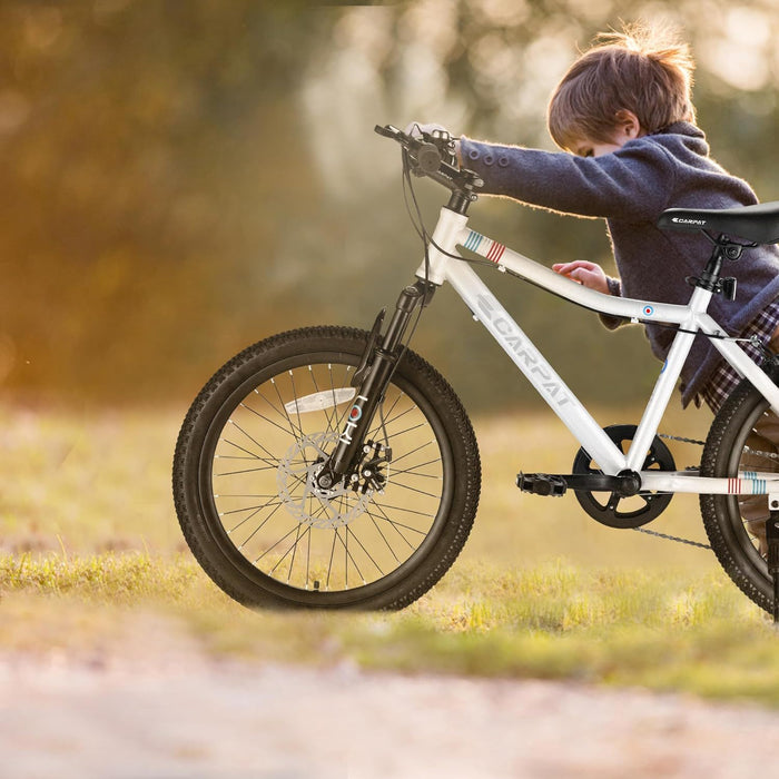 S20101 20" Kids' Bike, Boys Girls Mountain Bike Ages 8-12, 7 Speed Teenager Children Kids' Bicycles, Front Suspension Disc Brake Rear V-Brake, High Steel Frame