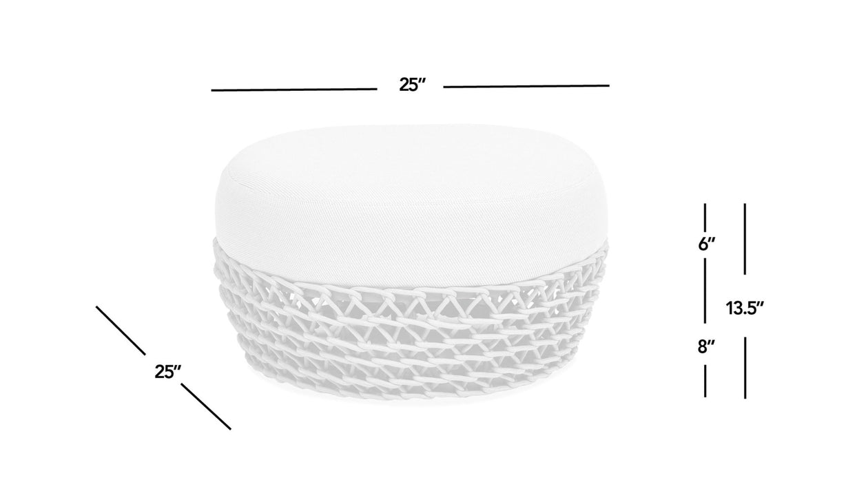 Willow - Round Upholstered Patio Ottoman