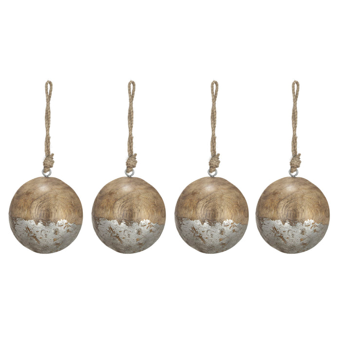 Christmas Ball Ornaments, Wood Decorative Hanging Ball Christmas Tree Ornaments For Holiday Party Decorations