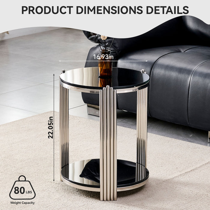 Round Table With Double Layer Storage